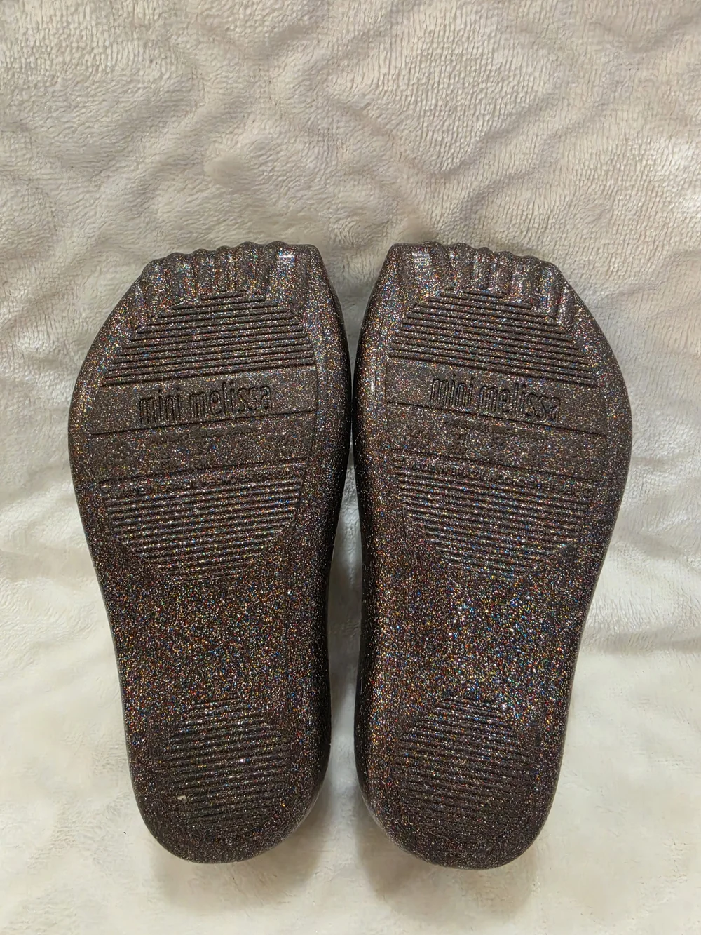 Mini Melissa Kids Sz 6 Toddler. Black Multicolor Glitter Mary Jane Ballet Shoes.